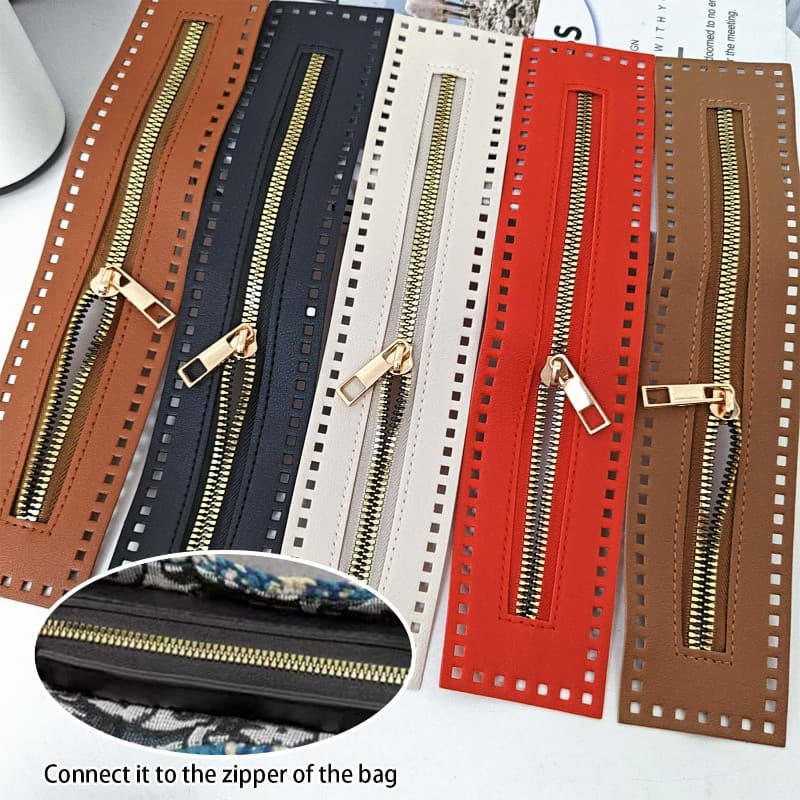 3 Unidades De Zíper De Couro Longo De 27 Cm-Prático , Durável-Cor Sólida-Para Crochê , Bolsa , Fecho De Carteira-PU Dupl