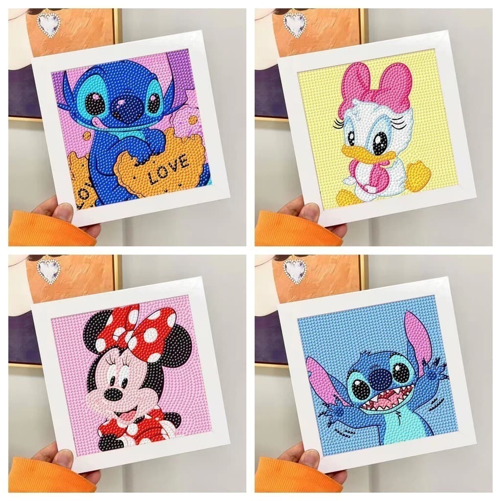 Kit De Pintura Com Diamante Para Crianças Moldura Arte