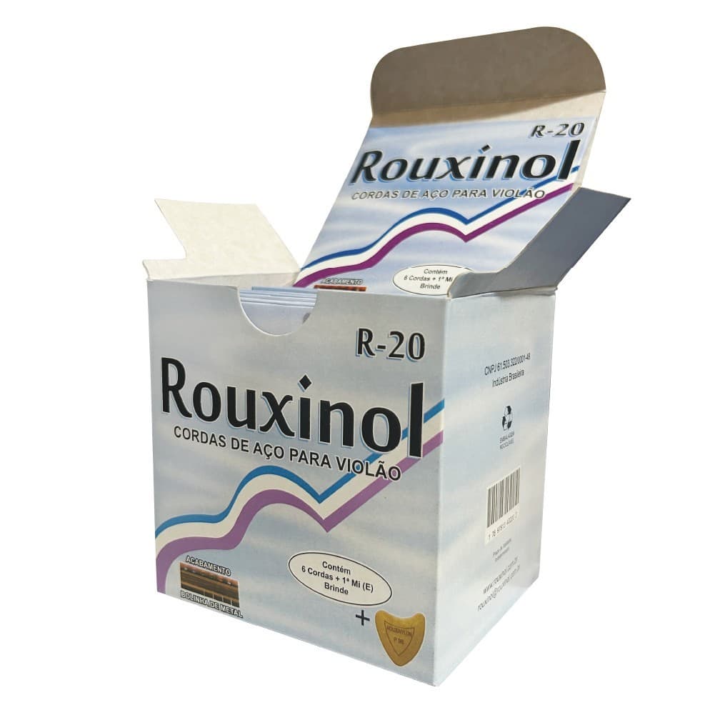 Encordoamento Cordas Violão Rouxinol R20 Aço Bolinha 011/042 + Palheta