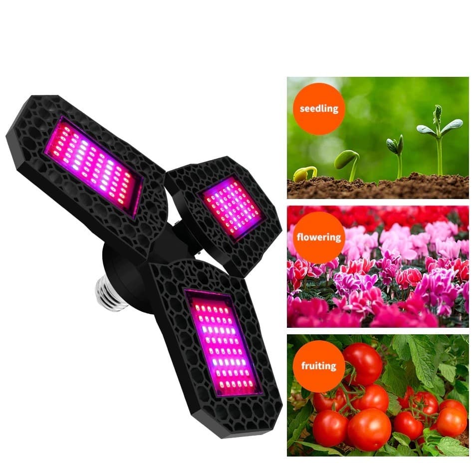 Luminária LED Grow Para Plantas 40W - Faça Suas Plantas Receberem Luz Solar Ideal Para Elas Florescerem Mais Rápido