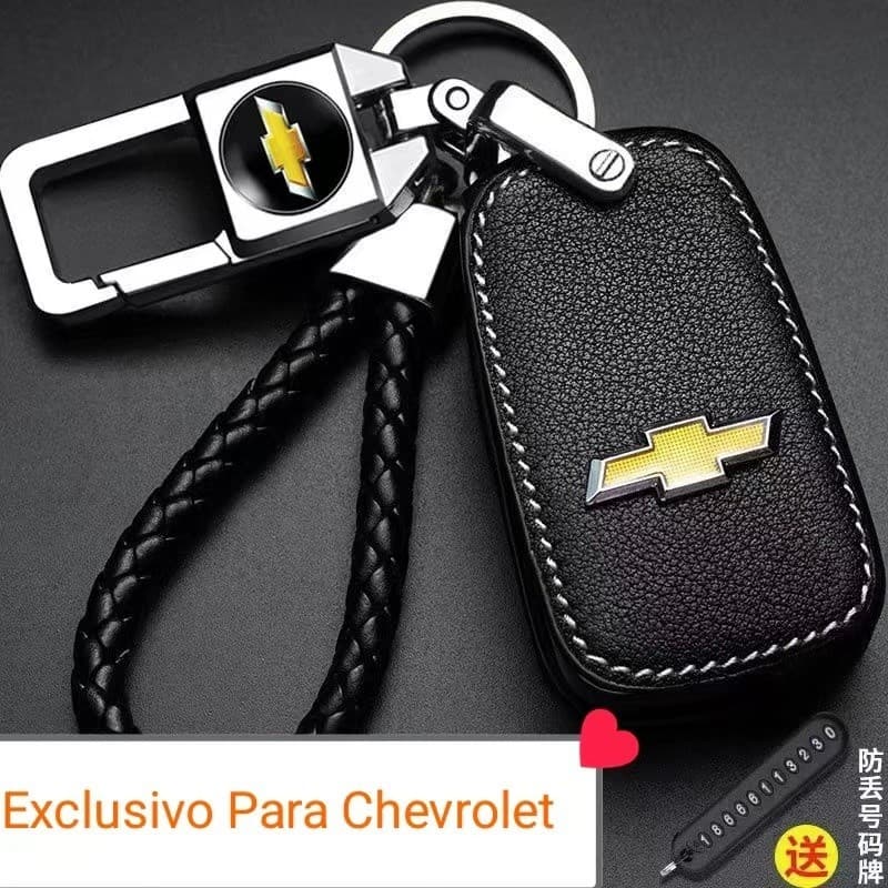 [Preço De Fábrica] Chaveiro Emblema Chevrolet Capa De Chave Protetor De Carro Em Couro Genuíno