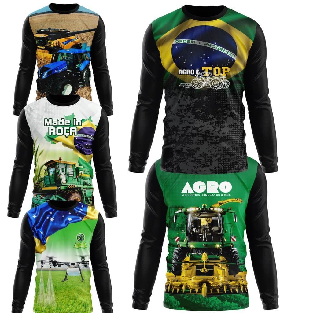 Camisa Camiseta Masculina e Feminina Uv Proteção Solar Agro Rural Trator 1