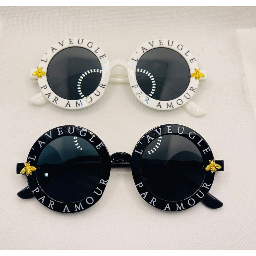 2 Óculos de sol infantil redondo abelha uv400