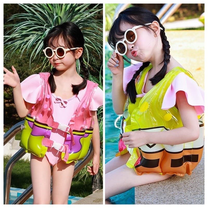 Colete Camiseta Inflável Infantil Divertido Piscina Criança