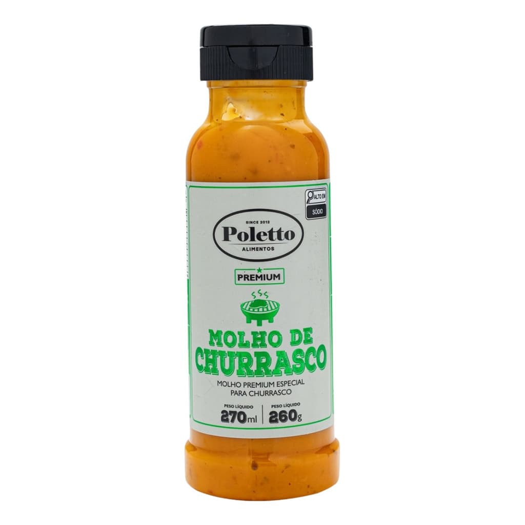 Molho Premium Especial Para Churrasco Poletto 260g