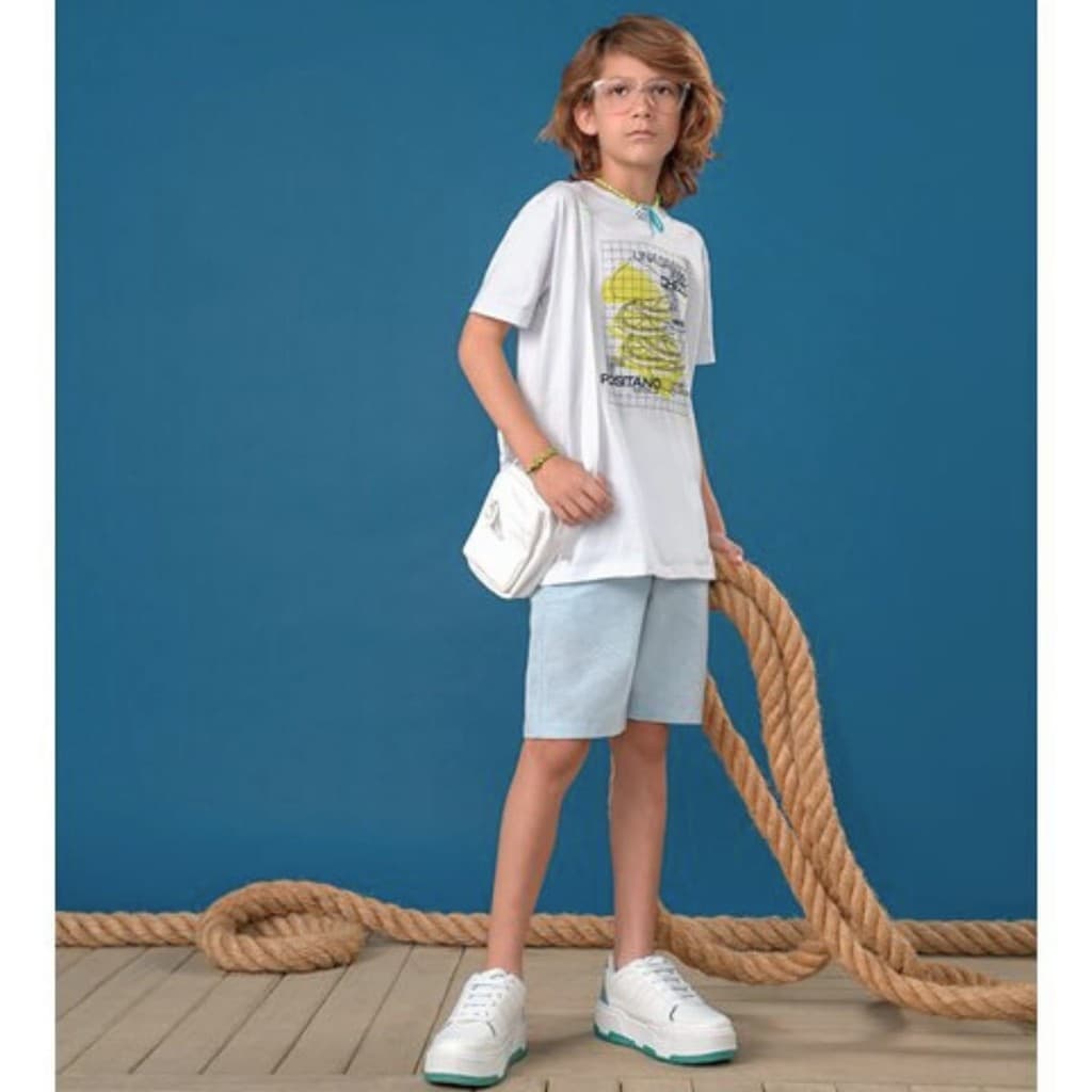 CONJUNTO INFANTIL MENINO CAMISETA MALHA E BERMUDA TEC. ECO - LAMON