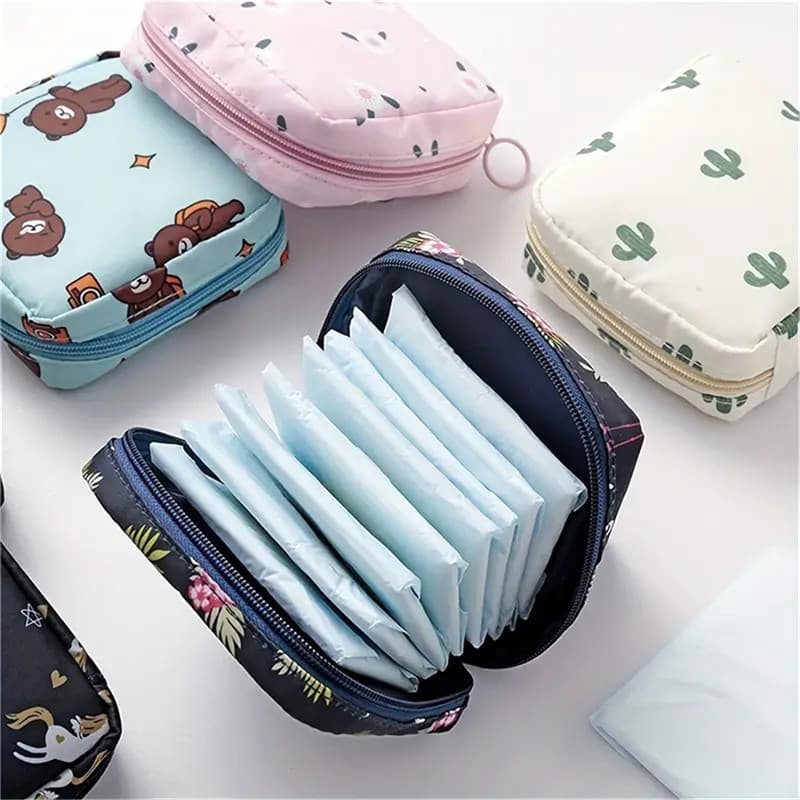 Saco Bolsa Multifuncional de Absorvente Higiênico Viagem Guardanapo Armazenamento de Cosméticos à Prova D'Água