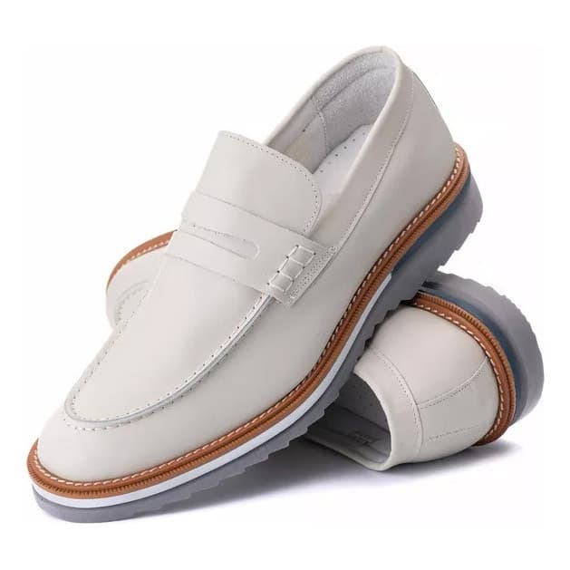 Sapatênis Slip-On Masculino Couro Legitimo Elegante Iate