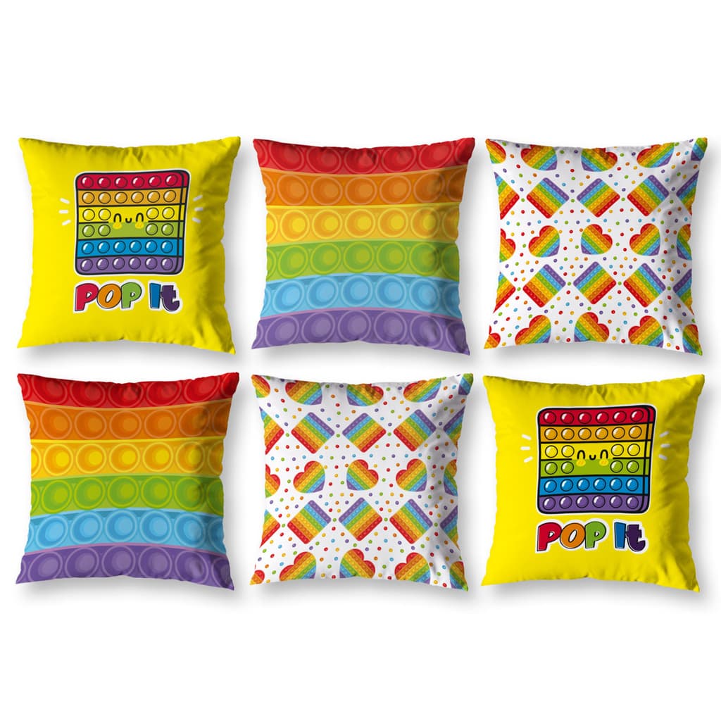 Kit 6 Capas de Almofada Menina Estampadas Infantil 40cm x 40cm Zíper invisível Decorativa Menina