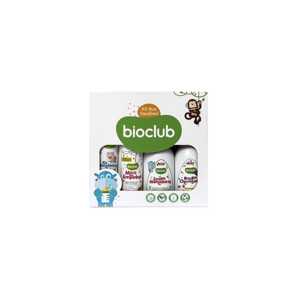 Kit Box Saudável - Limpa Mamadeiras - Roupa Cheirosinha - Mãos Limpinhas - Xô Manchinhas