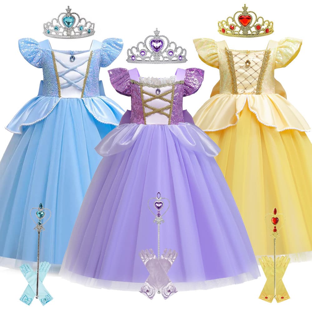 Nova Cinderela Princesa Crianças Vestido De Menina Fashion Cosplay Traje De Festa Verão De Aniversário