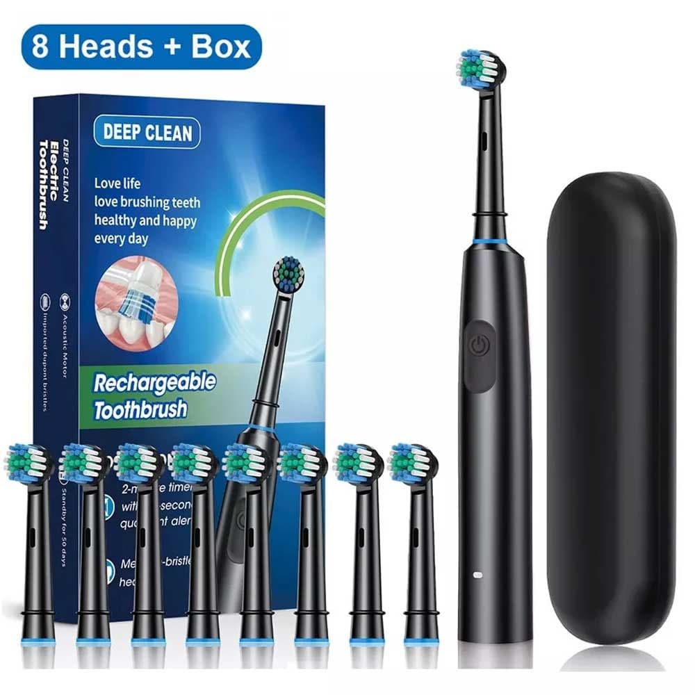 A Escova De Dentes Elétrica É Recarregável E Vem Com 8 Cabeças De + Estojo De Viagem .