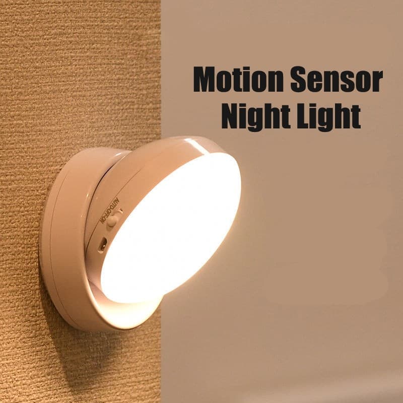 Luz Noturna LED , Carregamento USB , sensor De Movimento , Sucção Magnética , Indução Giratória , Lâmpada De Cabeceira A