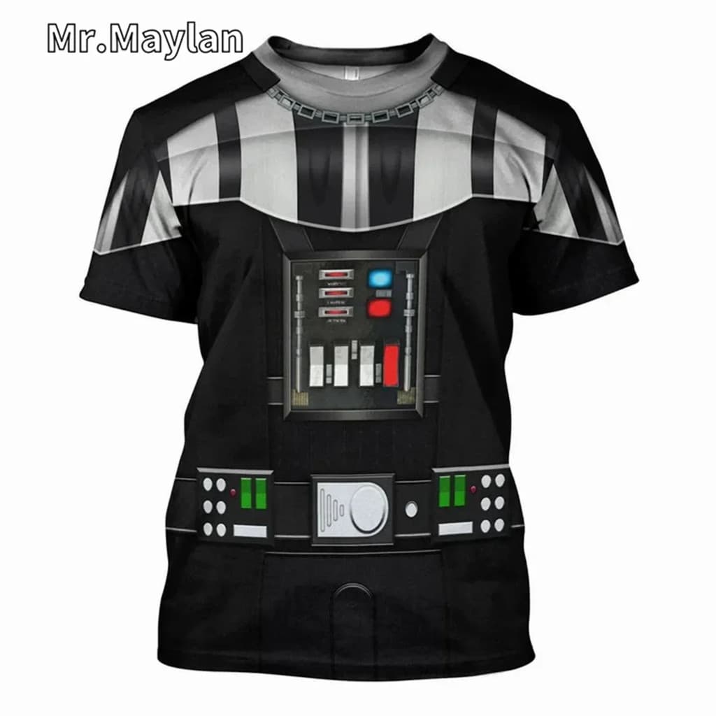 Darth Vader Cosplay Traje Tshirt 3D Completo Impresso Camisa Masculina Nova Moda De Manga Curta Verão Streetwear Unisex