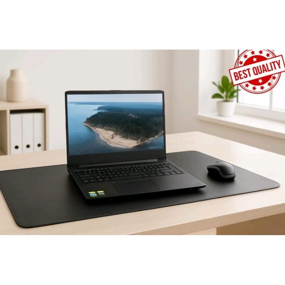 DeskPad Mouse Pad Luxo 90cm X 40cm Gigante Courino Sintetico Preto