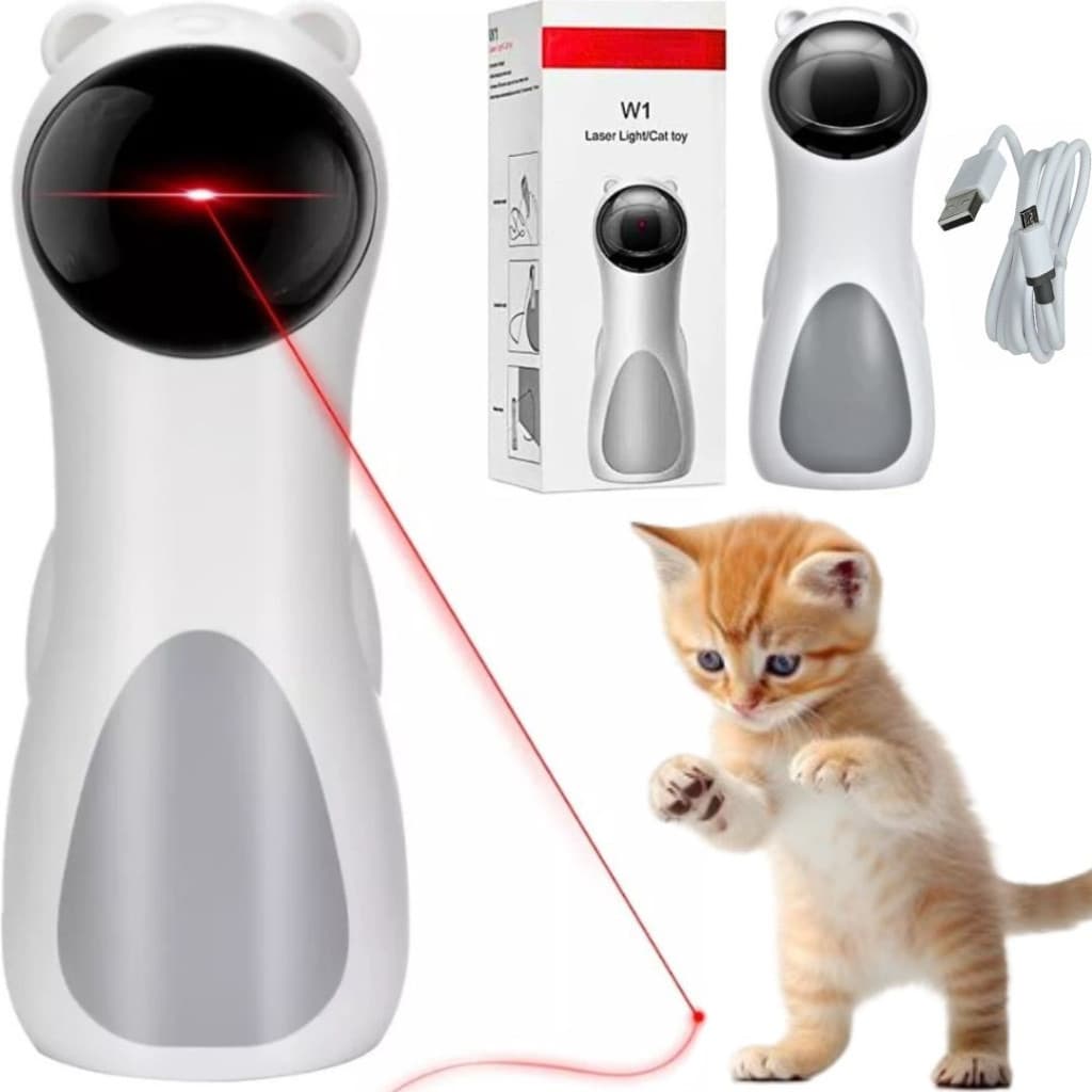 Jogo interativo automático para gatos com luz laser, estimulando exercícios divertidos