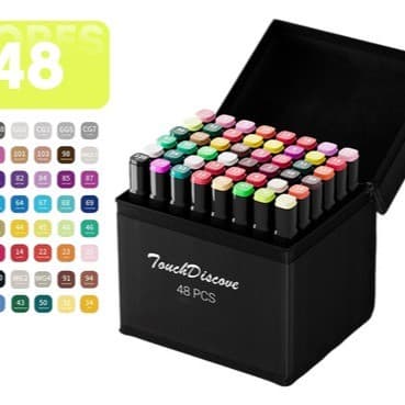 Conjunto Canetas Marcador Canetinha Ponta Dupla 48 Cores Kit
