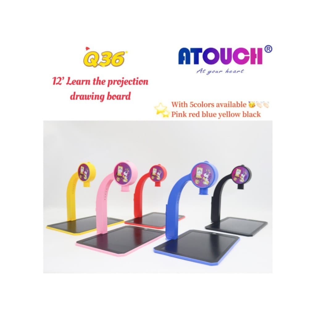 Mesa Digitalizadora Infantil Atouch Q36 com Luz LED Tela 12 Recarga Tipo C