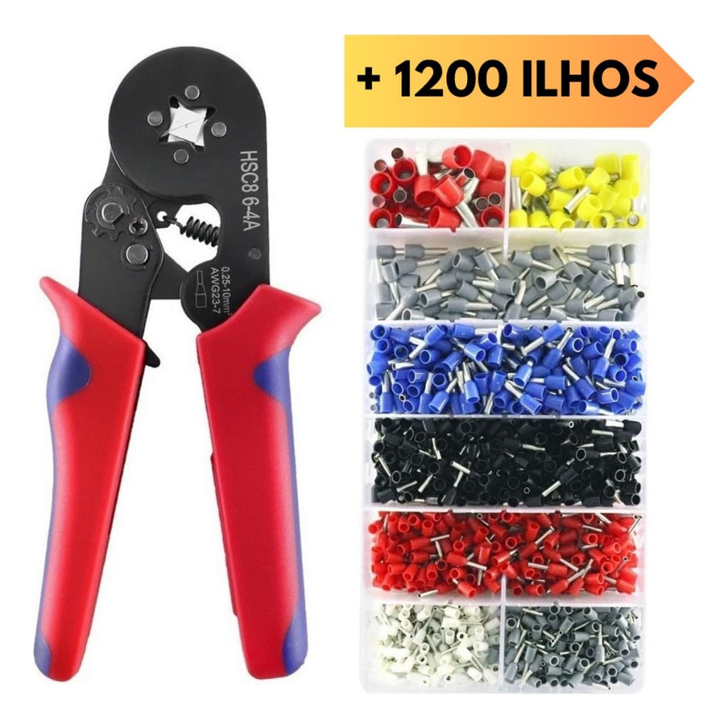 Kit Alicate Crimpar Prensa Box Com Terminais - Ilhós 0,25 A 10mm