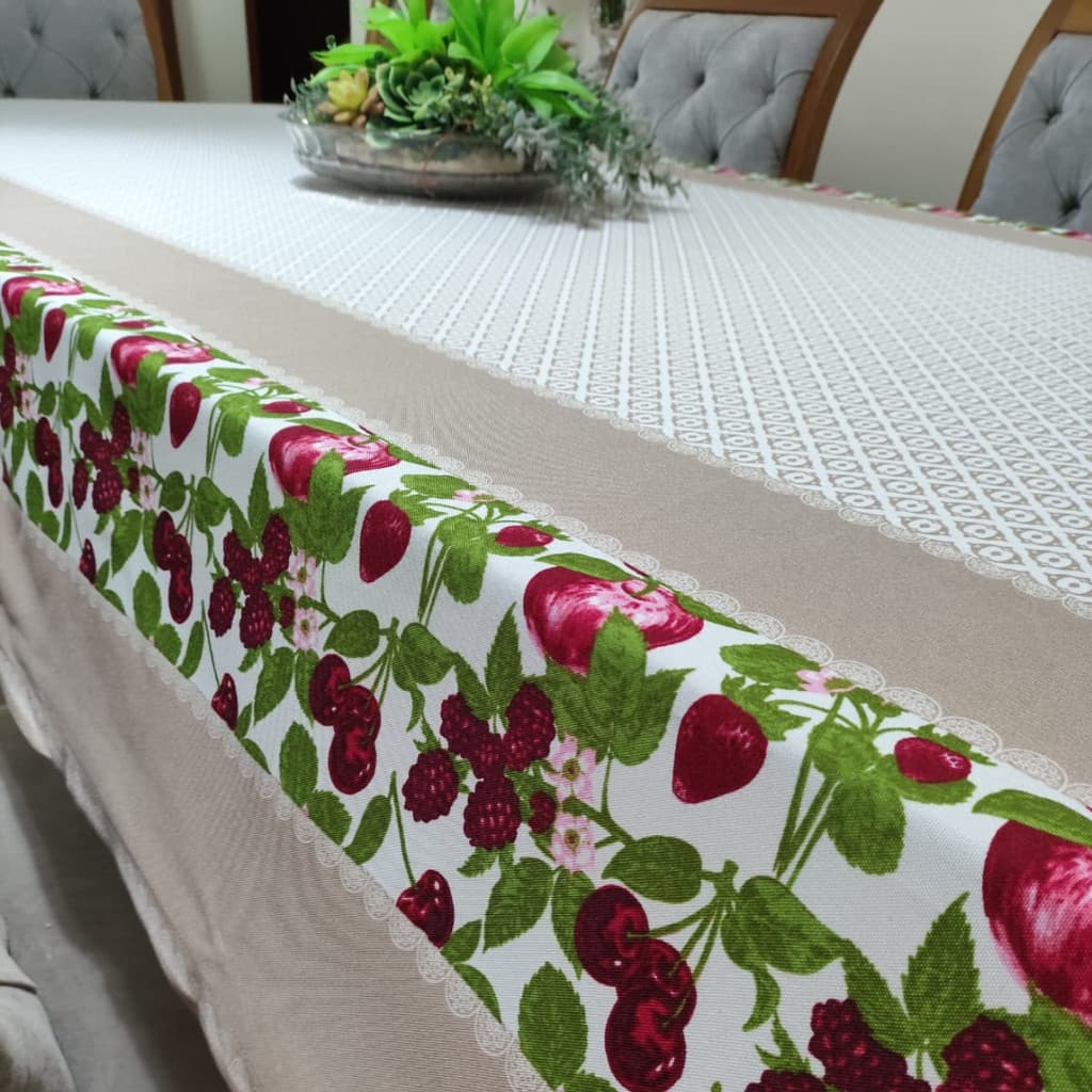 Toalha de Mesa Cozinha Tecido Estampado 4, 6, 8 Lugares