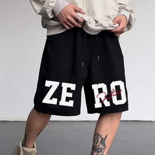 Bermudas Moletom Zero Future Ajustável Algodão Casual Verão Streetwear