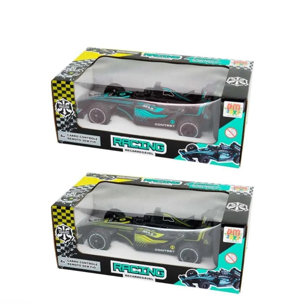 CARRINHO DE CONTROLE REMOTO RACING 4 FUNÇÕES RECARREGÁVEL - DM TOYS DMT6403