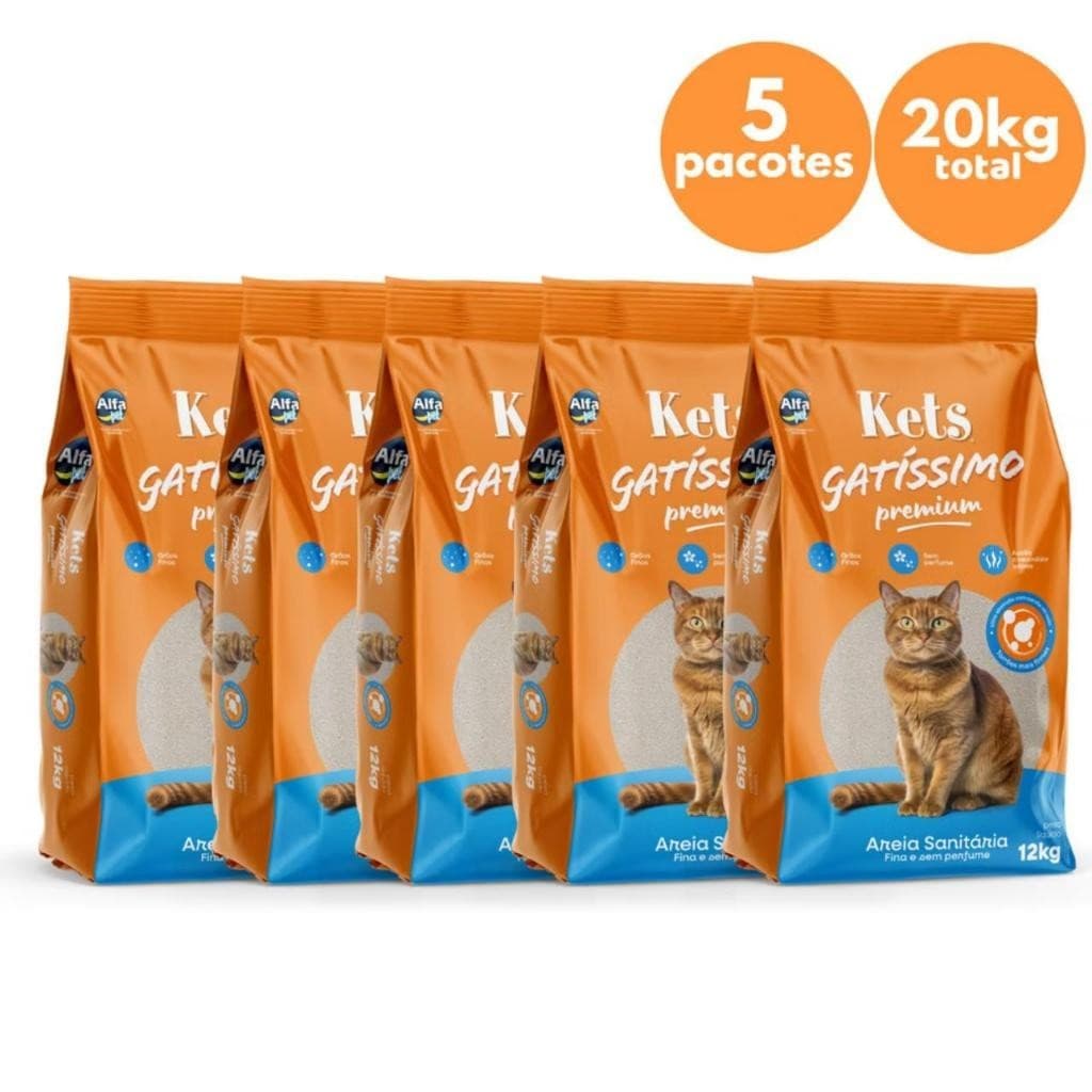 Kit De Areias Para Gatos com 5.un 2.0.kg total E De 12kg Envio Imediato alfa pets