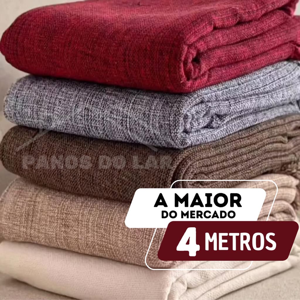 Manta para Sofá e Cama 4,00x1,80 Gigante Capa Protetor Sofa Retratil 2 e 3 Lugares Grande Terracota