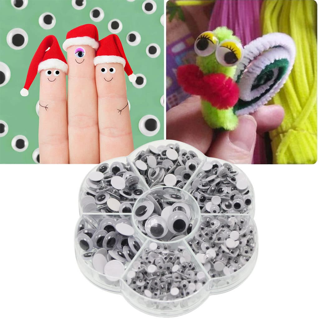 700 Pcs Olhos Auto-Adesivos Googly Wiggle Eyes for DIY Scrapbooking Projetos Artesanais Dolls Acessórios Brinquedos Feitos À Mão 4/5/6/7/8/10/12mm