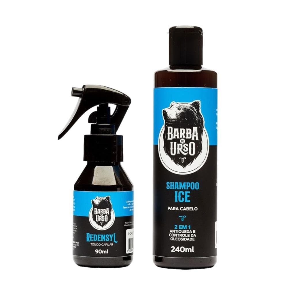 KIT Shampoo Antiqueda capilar + Tônico Capilar antiqueda e fortalecimento Redensyl Barba de Urso