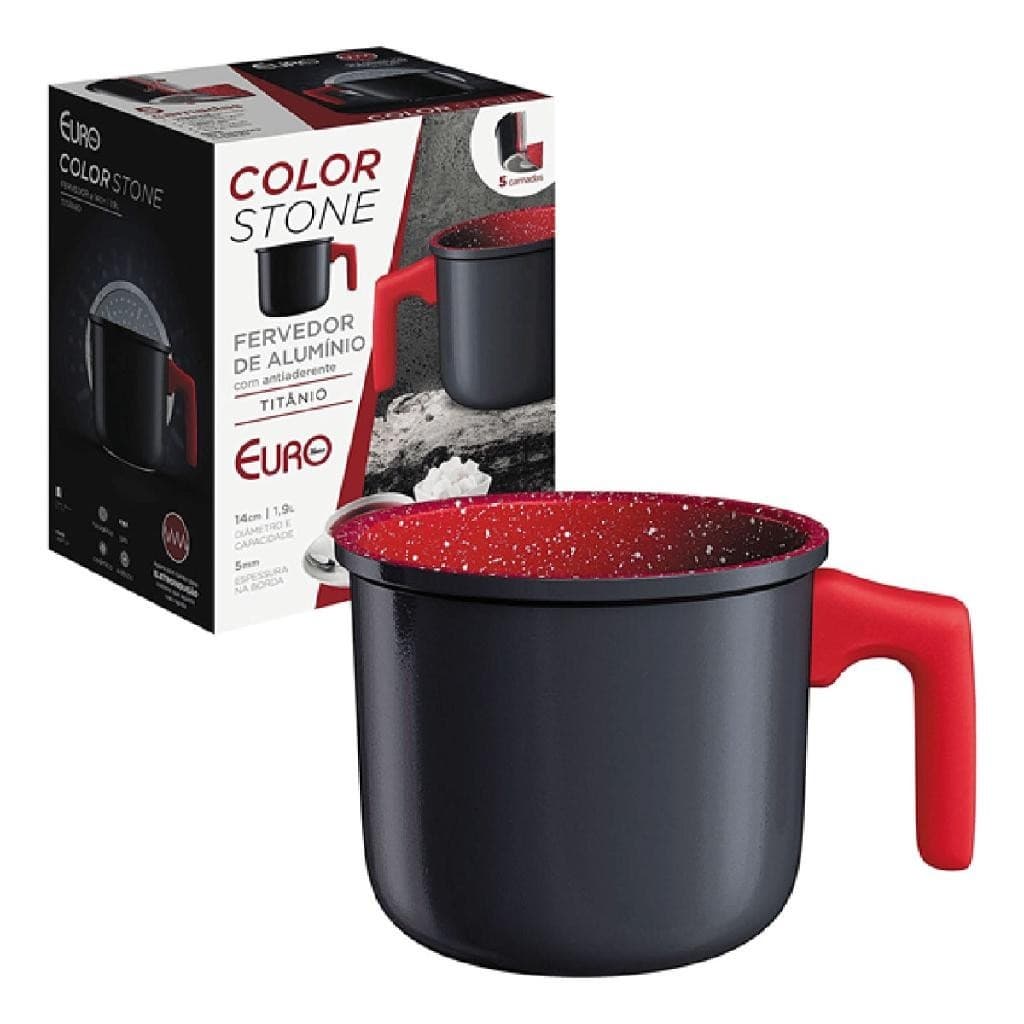 Fervedor Leiteira Canecão Titânio  Colorstone Indução Antiaderente 14 cm Euro Home