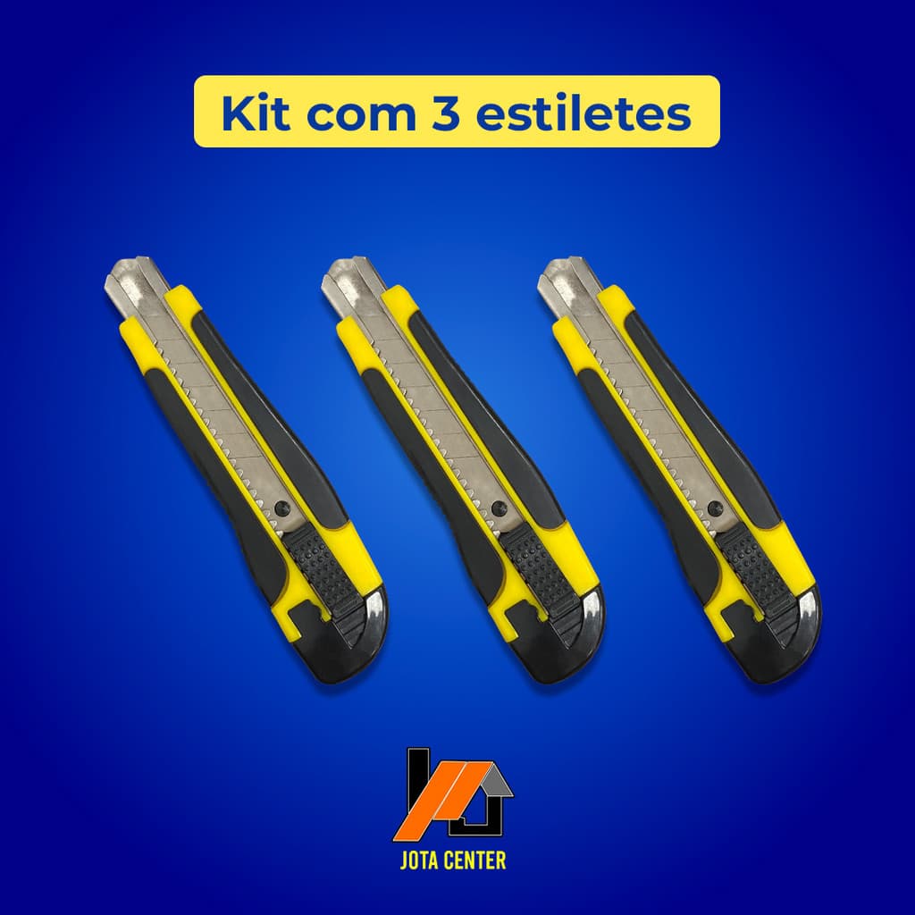 Kit Estilete Profissional Emborrachado C/Trava