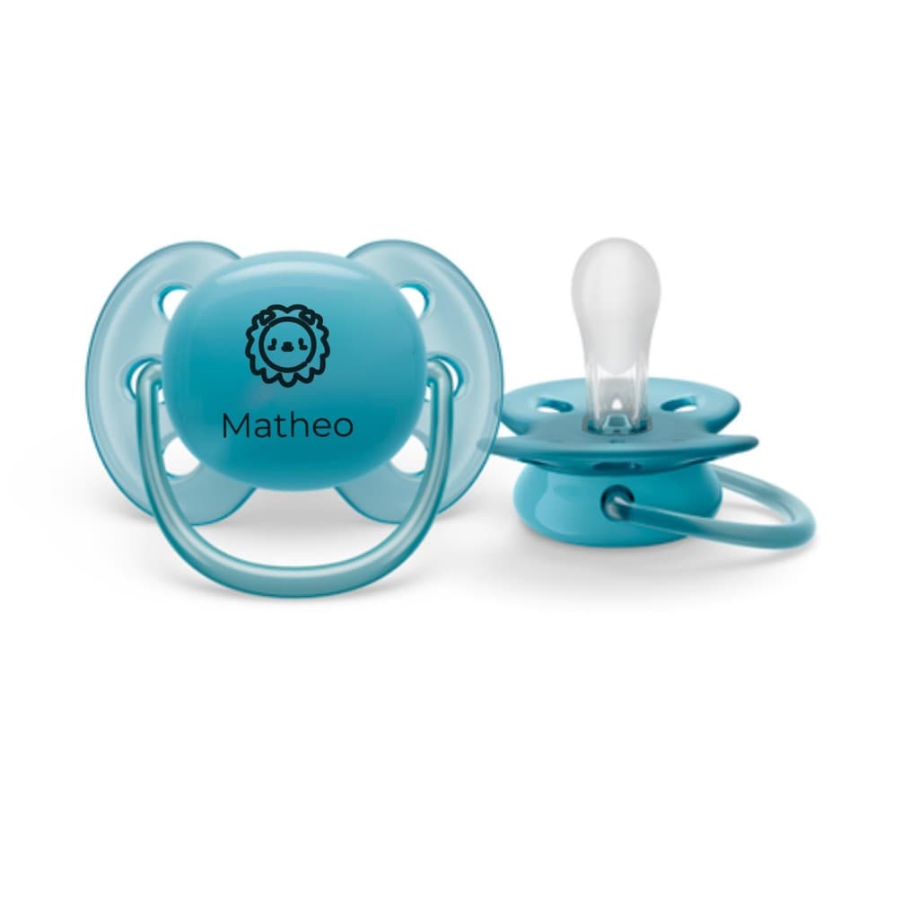Chupeta Philips Avent Ultra Soft 6 a 18 Azul Personalizada Com Nome Gravada a Laser