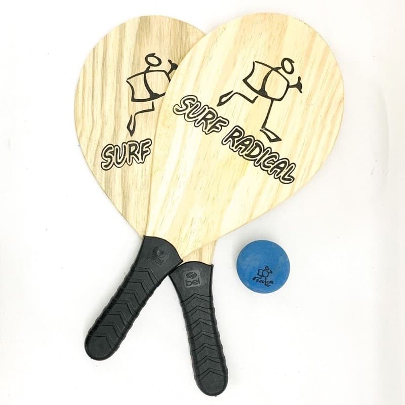 Raquete de Frescobol com Bola e  Bolsinha Para Transporte  Praia Jogo Lazer