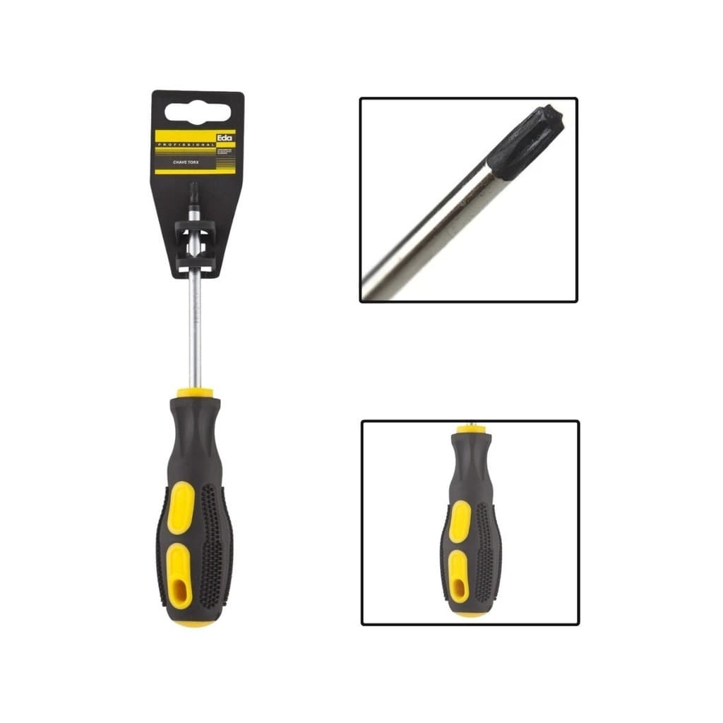 Chave De Fenda Ponta Torx T30 x 100mm Cabo Emborrachado