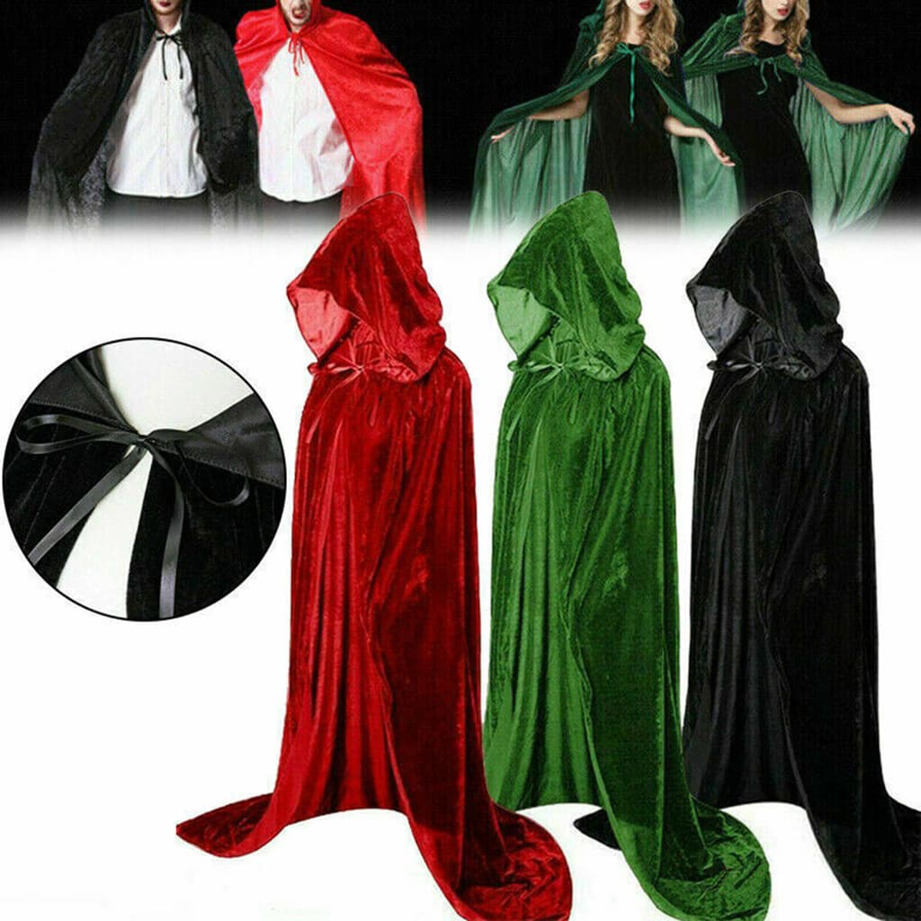 Mantos De Halloween Capas Mulheres Homens Traje Manto 170cm Longo Com Capuz Desempenho Para Crianças Adulto Festa