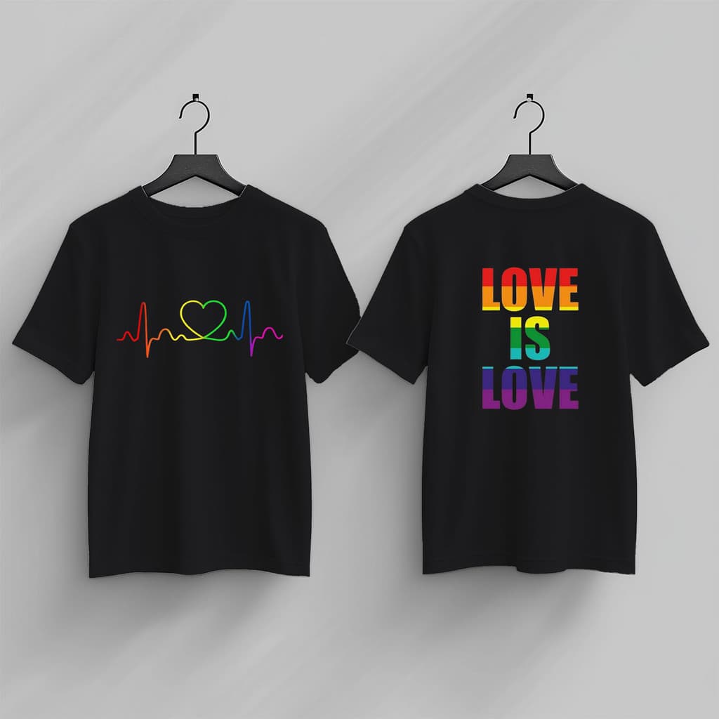 Camisa T-shirt Premium Algodão Camiseta LGBT Gola Redonda Estampa em DTF