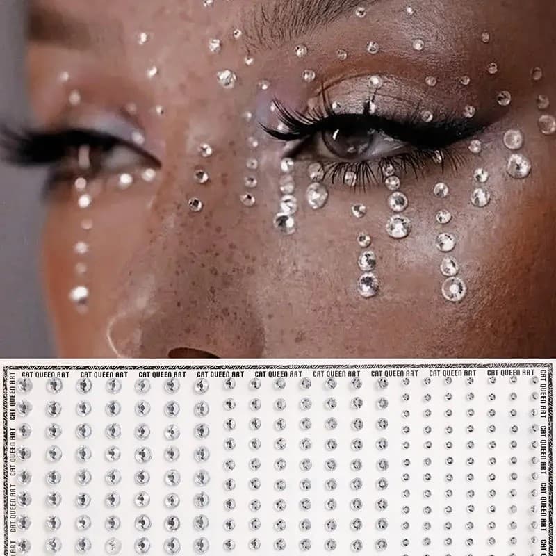 Cartela de Strass Auto Adesiva Artesanato/ Scrapbook/ Unhas/ Maquiagem-FY802117
