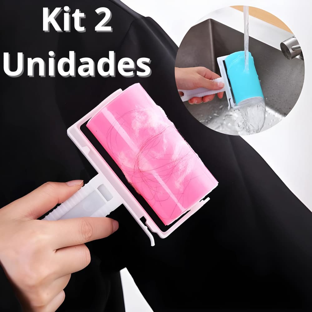 Rolo Tira Pelos Lavável 2 Peças Roupas Reutilizável Pelo Fios Fio Roupa Silicone Borracha Cabelos