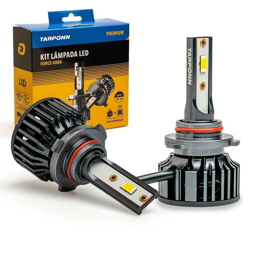 Kit Lâmpada Led Force 6000k Hb3 Hb4 45w 9000 Lm Tarponn