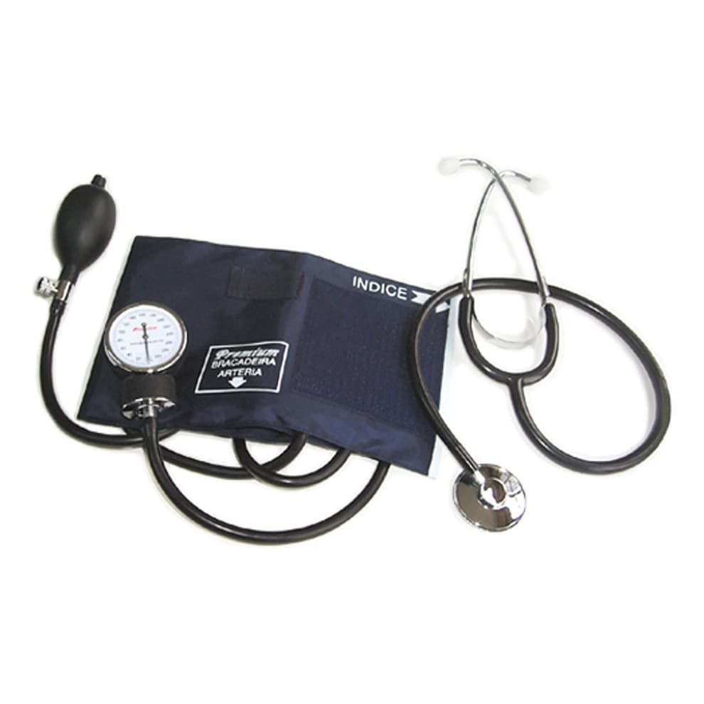 Kit Medidor de Pressão Arterial Aneróide Premium Esteto + Esfigmo