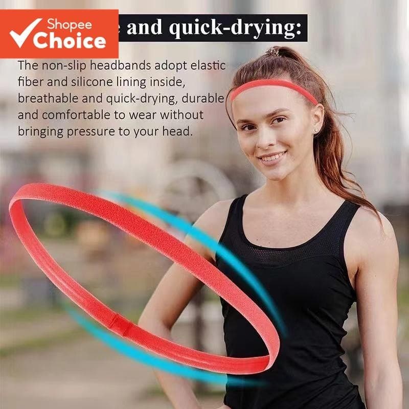 Faixa De Cabelo Elástica Antiderrapante 10MM Popular Yoga Sports Headband Running Fitness