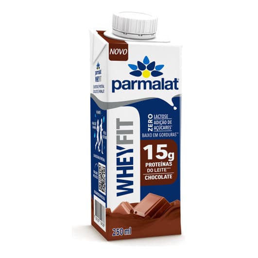 Bebida Láctea Uht Chocolate Zero Lactose Parmalat Wheyfit Caixa 250ml