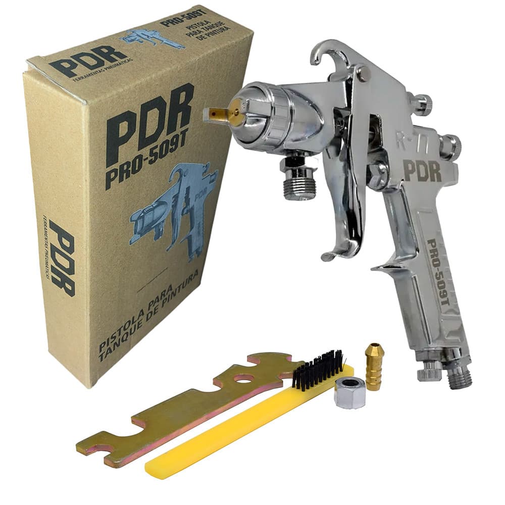 Pistola de Pintura a Sucção Profissional PDR PRO 509T bico de 2,0mm 58psi 10pcm Pintura para Tanques