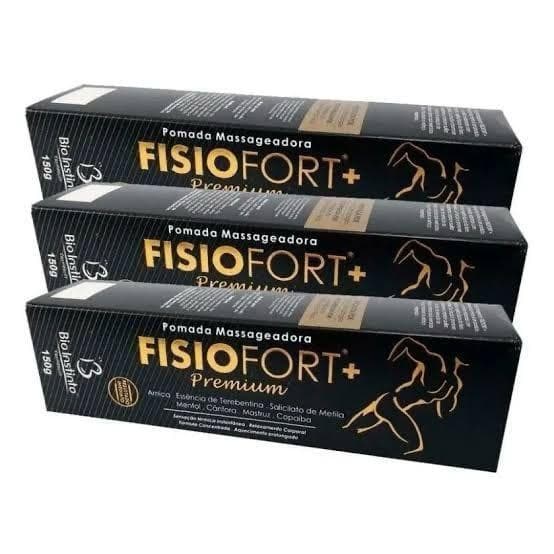 kIT 3 UND Pomada Fisiofort Premium 150gr Massageadora Relaxamento Atleta Academia Dores Musculares