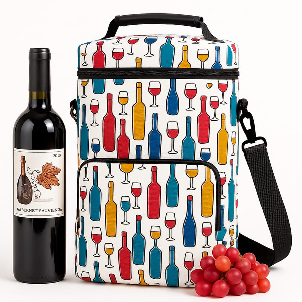 Bolsa Térmica Colorida para 3 Garrafas de Vinho com Divisor Interno Vitino CoolTinto