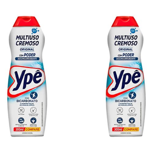 2 Saponáceo Ypê Multiuso Cremoso C/bicarbonato Original300ml