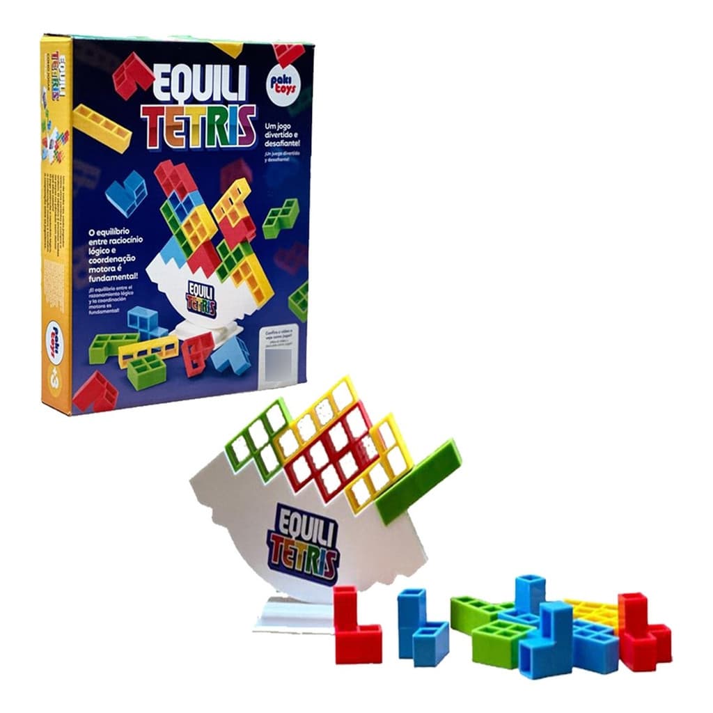 Jogo Encaixe Tetris Equilitetris Brincadeira Equilíbrio 16 Peças - Pakitoys
