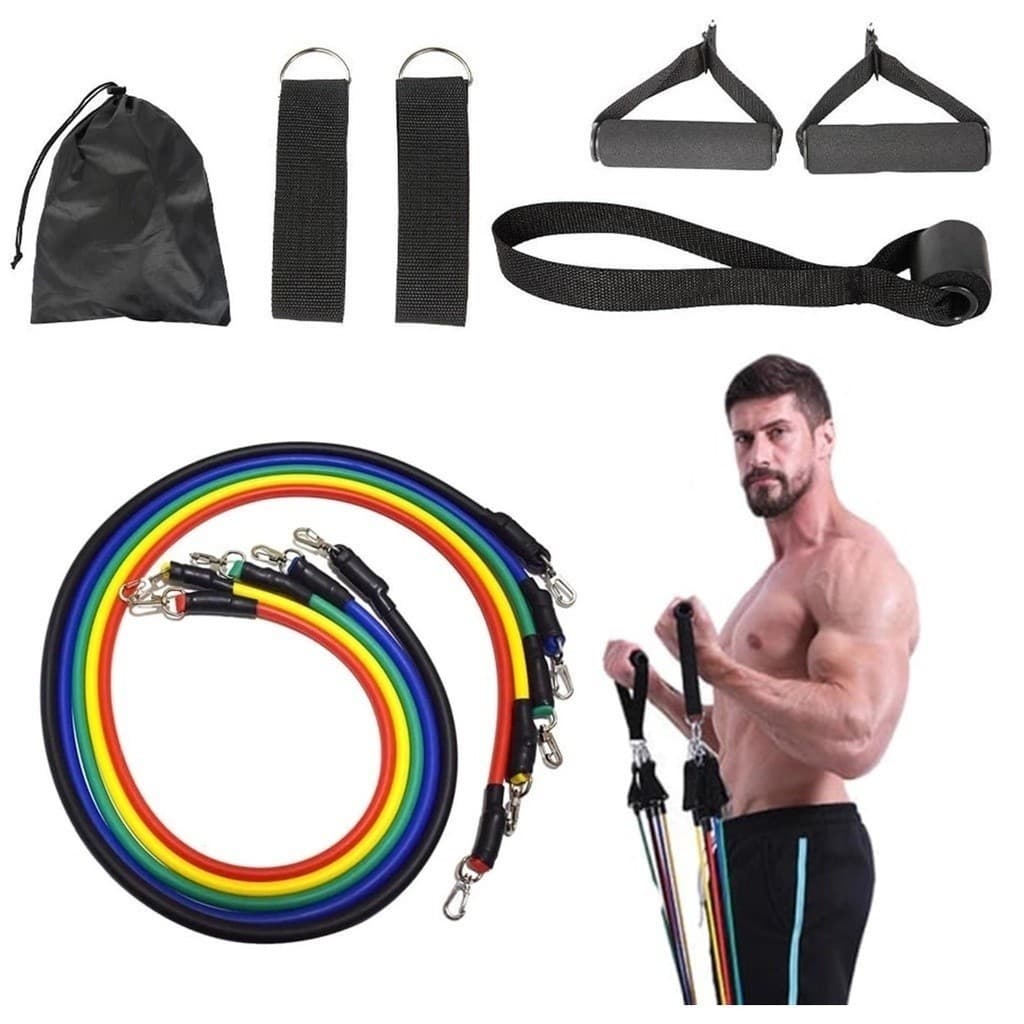 Kit Elásticos Extensores para Treino Funcional | Em Casa ou Ao Ar Livre | Fitness e Resistência