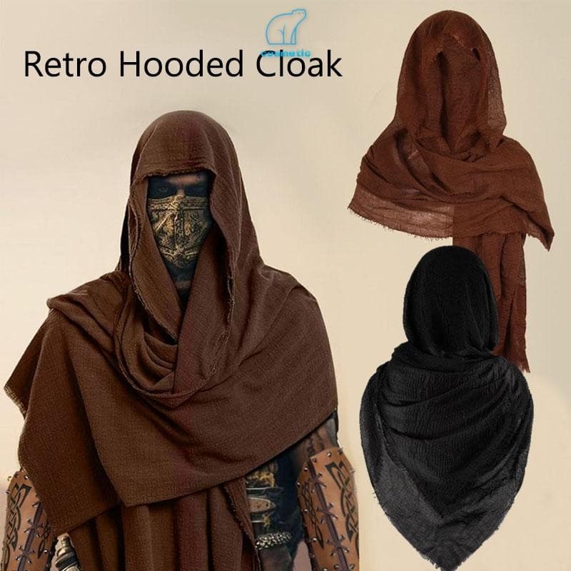 Capuz Pirata Medieval Unissex Preto Marrom – Capa Retrô Leve Para Cosplay